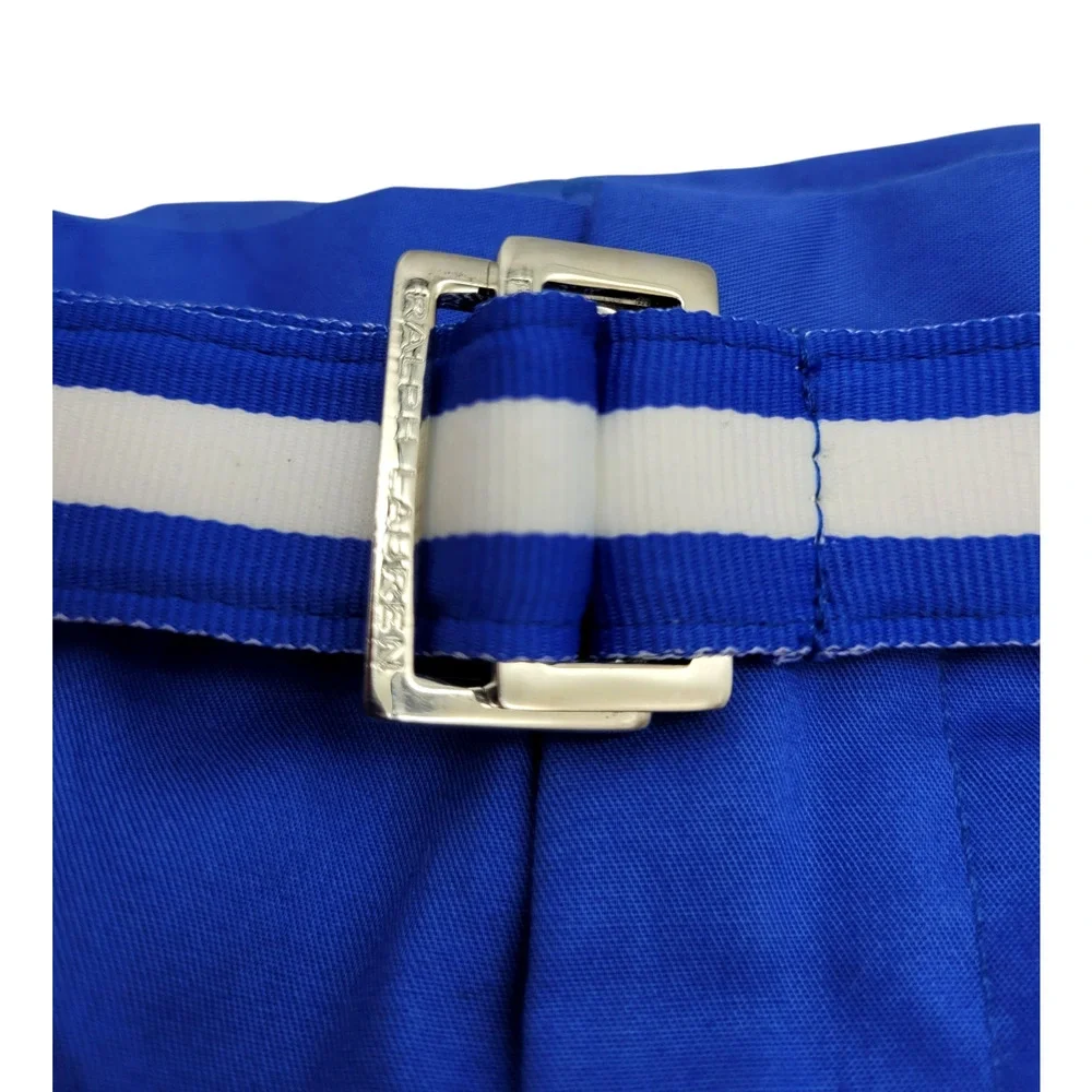 NWT Ralph Lauren Golf Women Shorts Bermuda Blue W/Belt Preppy Classic Size 10